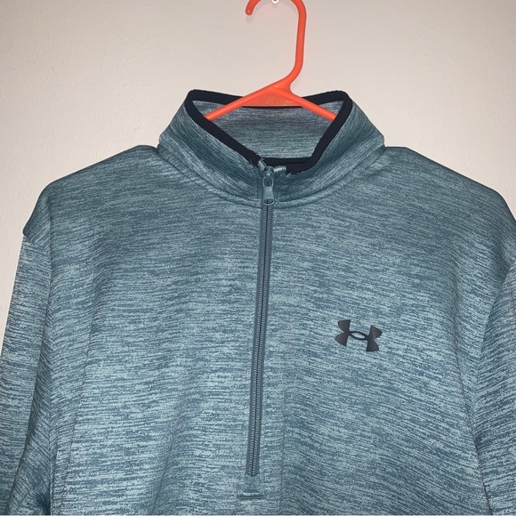 Under Armour COLDGEAR 1/4 Zip FLEECE Lined Sweater Jacket Men Med Long Sleeve - Picture 4 of 14